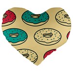 Donuts Large 19  Premium Flano Heart Shape Cushions Front