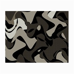 Trippy Sepia Paint Splash, Brown, Army Style Camo, Dotted Abstract Pattern Small Glasses Cloth