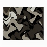 Trippy sepia paint splash, brown, army style camo, dotted abstract pattern Small Glasses Cloth Front