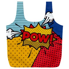 Pow Word Pop Art Style Expression Vector Full Print Recycle Bag (xxl)