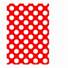 Large White Polka Dots Pattern, Retro Style, Pinup Pattern Small Garden Flag (two Sides)