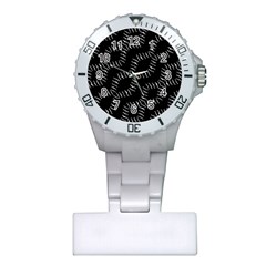Black And White Geo Print Plastic Nurses Watch