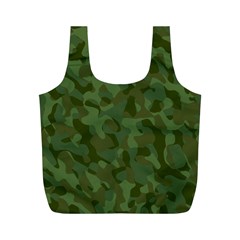 Green Army Camouflage Pattern Full Print Recycle Bag (m) by SpinnyChairDesigns