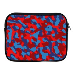 Red And Blue Camouflage Pattern Apple Ipad 2/3/4 Zipper Cases by SpinnyChairDesigns