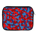 Red and Blue Camouflage Pattern Apple iPad 2/3/4 Zipper Cases Front