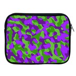 Purple and Green Camouflage Apple iPad 2/3/4 Zipper Cases Front