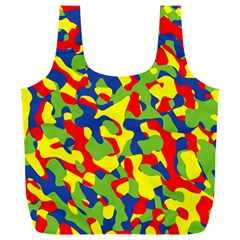 Colorful Rainbow Camouflage Pattern Full Print Recycle Bag (xxxl) by SpinnyChairDesigns