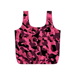 Black And Pink Camouflage Pattern Full Print Recycle Bag (s)