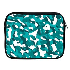 Teal And White Camouflage Pattern Apple Ipad 2/3/4 Zipper Cases by SpinnyChairDesigns