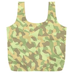Light Green Brown Yellow Camouflage Pattern Full Print Recycle Bag (xxl) by SpinnyChairDesigns