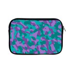 Purple and Teal Camouflage Pattern Apple iPad Mini Zipper Cases Front