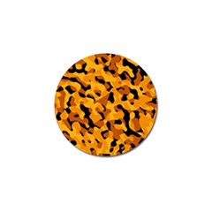Orange And Black Camouflage Pattern Golf Ball Marker by SpinnyChairDesigns
