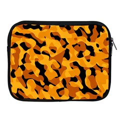 Orange And Black Camouflage Pattern Apple Ipad 2/3/4 Zipper Cases by SpinnyChairDesigns