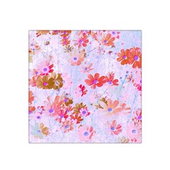 Cosmos Flowers Pink Satin Bandana Scarf