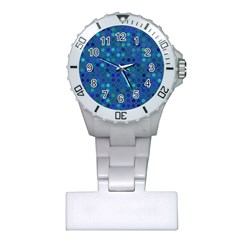 Blue Polka Dots Pattern Plastic Nurses Watch