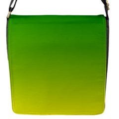 Avocado Ombre Green Yellow Gradient Flap Closure Messenger Bag (s) by SpinnyChairDesigns