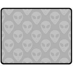 Grey Aliens Ufo Fleece Blanket (medium)  by SpinnyChairDesigns