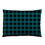 Teal Black Buffalo Plaid Pillow Case (Two Sides) Front