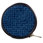 Blue Abstract Checks Pattern Mini Makeup Bag Front