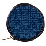 Blue Abstract Checks Pattern Mini Makeup Bag Back