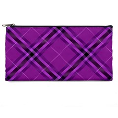 Purple And Black Plaid Pencil Case