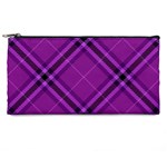 Purple and Black Plaid Pencil Case Front