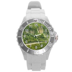 Amazonia Landscape, Banos, Ecuador Round Plastic Sport Watch (l)