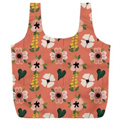 Flower Pink Brown Pattern Floral Full Print Recycle Bag (xxxl) by Alisyart