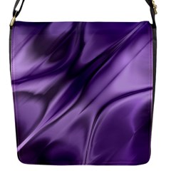 Purple Abstract Art Flap Closure Messenger Bag (s) by SpinnyChairDesigns