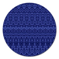 Boho Navy Blue  Magnet 5  (round)