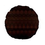 Boho Chocolate Brown Standard 15  Premium Round Cushions Back