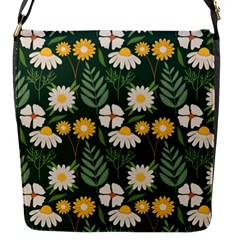 Flower Green Pattern Floral Flap Closure Messenger Bag (s) by Alisyart