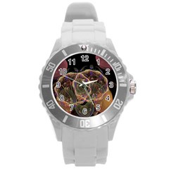 Fractal Geometry Round Plastic Sport Watch (l)