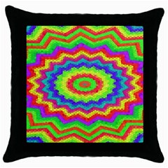 Masaic Colorflower Throw Pillow Case (black)