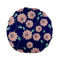 Floral Standard 15  Premium Flano Round Cushions