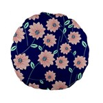 Floral Standard 15  Premium Flano Round Cushions Back