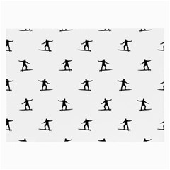 Black And White Surfing Motif Graphic Print Pattern Large Glasses Cloth