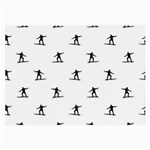 Black And White Surfing Motif Graphic Print Pattern Large Glasses Cloth Front
