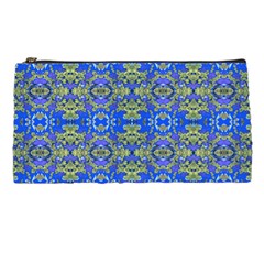Gold And Blue Fancy Ornate Pattern Pencil Case by dflcprintsclothing