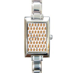 Gingerbread Men Rectangle Italian Charm Watch by Mariart