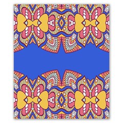 Yellow Red Shapes On A Blue Background                                                      Poster 20  X 24 