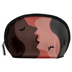 Illustrations Of Love And Kissing Women Accessory Pouch (large) by Alisyart