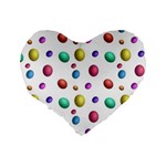 Egg Easter Texture Colorful Standard 16  Premium Flano Heart Shape Cushions Back