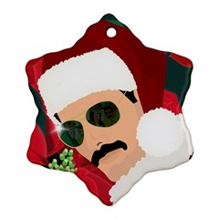 Mr  Bad Guy Santa For Tm Snowflake Ornament (two Sides)