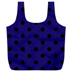 Large Black Polka Dots On Berry Blue - Full Print Recycle Bag (xxxl)