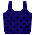 Large Black Polka Dots On Berry Blue - Full Print Recycle Bag (XXXL) Back