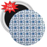 Azulejo style blue tiles 3  Magnets (100 pack) Front