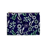 Floral blue pattern Cosmetic Bag (Medium) Front