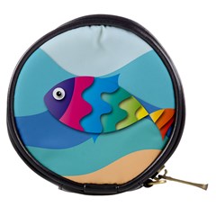Illustrations Fish Sea Summer Colorful Rainbow Mini Makeup Bag by HermanTelo