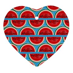 Illustrations Watermelon Texture Pattern Heart Ornament (two Sides) by Alisyart
